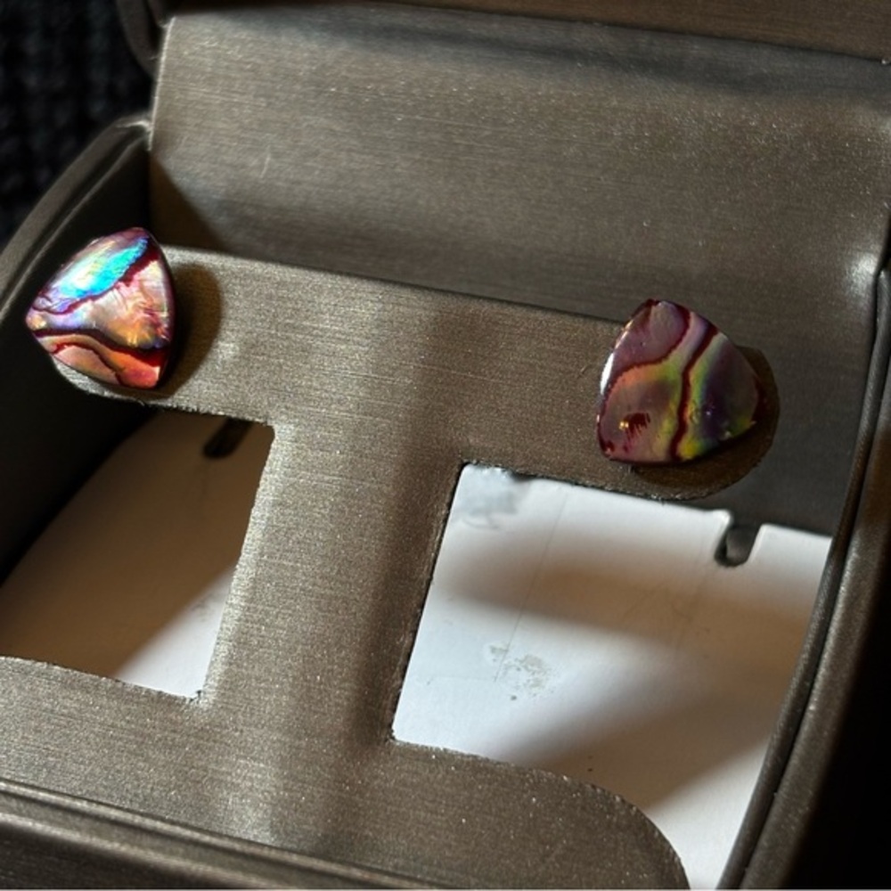 Colorful Abalone Shell Stud Earrings